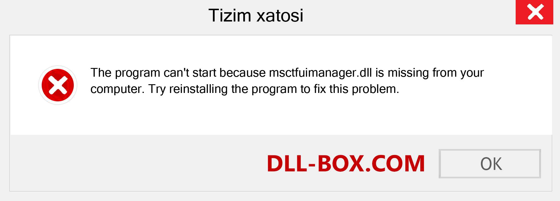 msctfuimanager.dll fayli yo'qolganmi?. Windows 7, 8, 10 uchun yuklab olish - Windowsda msctfuimanager dll etishmayotgan xatoni tuzating, rasmlar, rasmlar